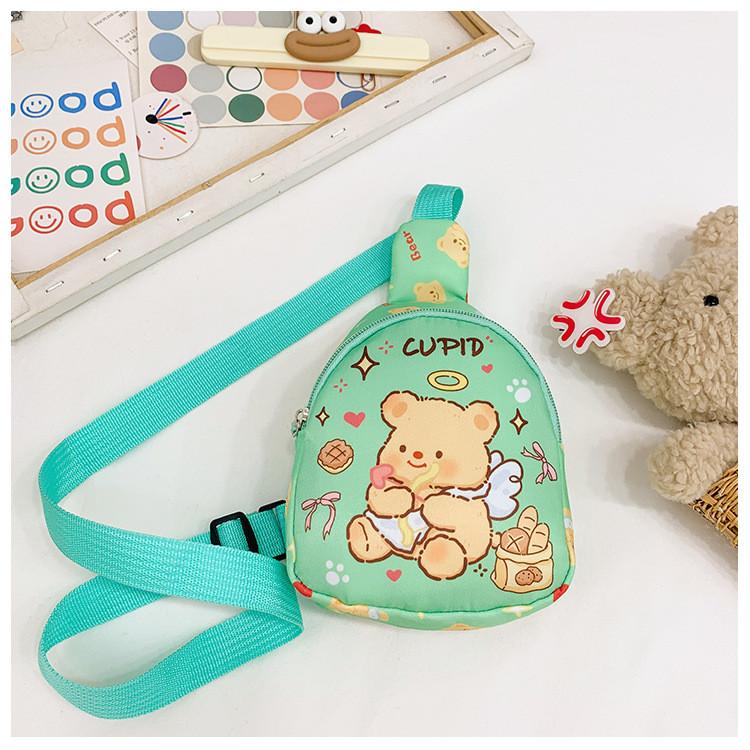 Butterfly Bear Printed Shoulder Crossbody Chest Bag Kids Cartoon Gifts Outdoor