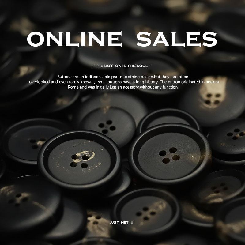 Real Horns, Thin Edges, Four-Eye Buttons, Light Luxury, High-Texture Clothing Accessories, Men'S And Women'S Coats, Trench Coats, Jacket Buttons