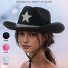 Ковбойская шляпа со стразами в виде звезды: Унисекс шляпа-федора с широкими полями для пляжных вечеринок
