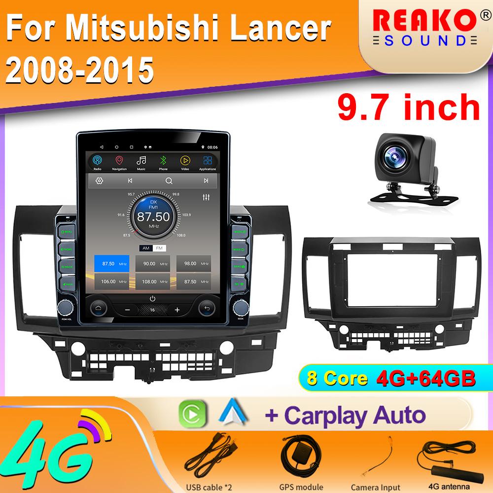 9,7-дюймовый вертикальный экран Tesla с Android 12.0 автомобильное радио для Mitsubishi Lancer 2008-2015 мультимедийный проигрыватель с GPS-навигацией