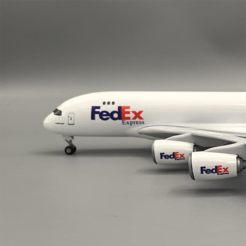 47 см Самолет A380 FedEx Cargo Масштаб 1/160 С подставкой для самолета и колесами Металл Смола Коллекция моделей самолетов Подарок Сувенир
