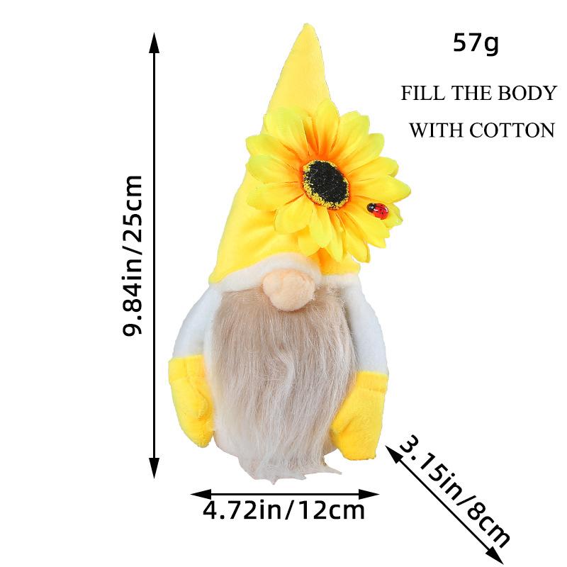 2024 New Bee Festival Faceless Doll Dwarf Cute Sunflower Bee Goblin Autumn Doll Ornament