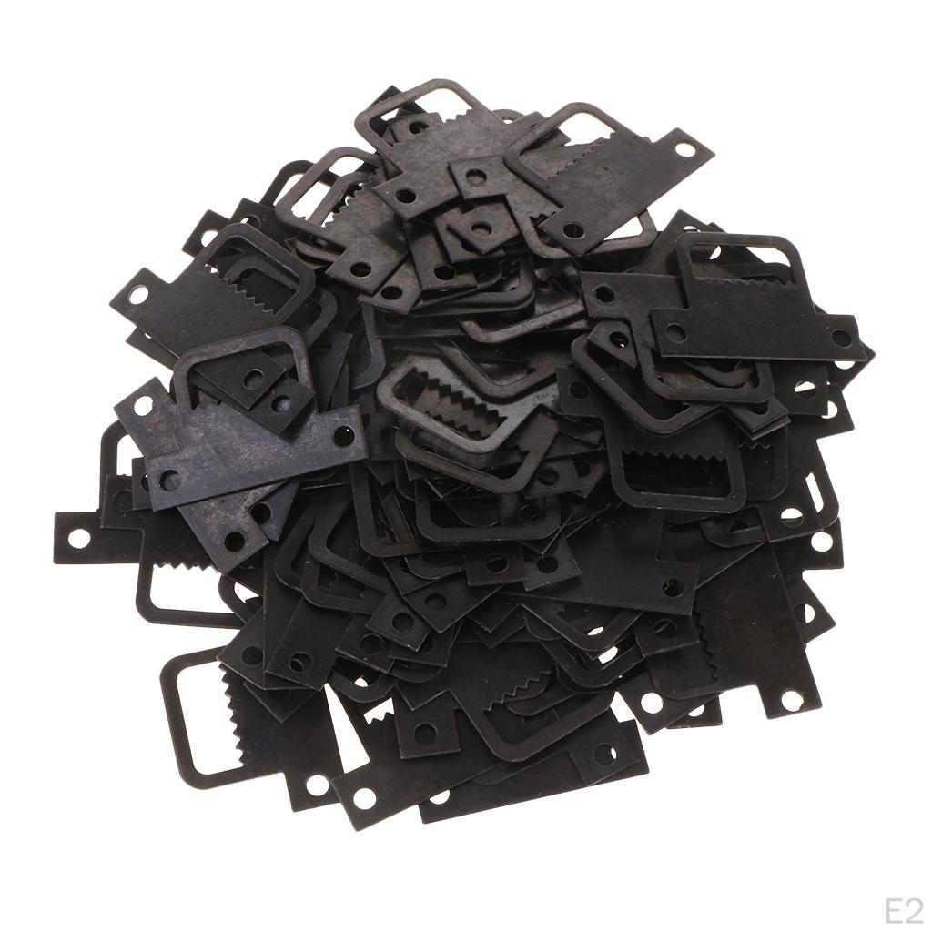 100 шт., черный металлический утюг, крючок для вешалки с пилообразными зубцами