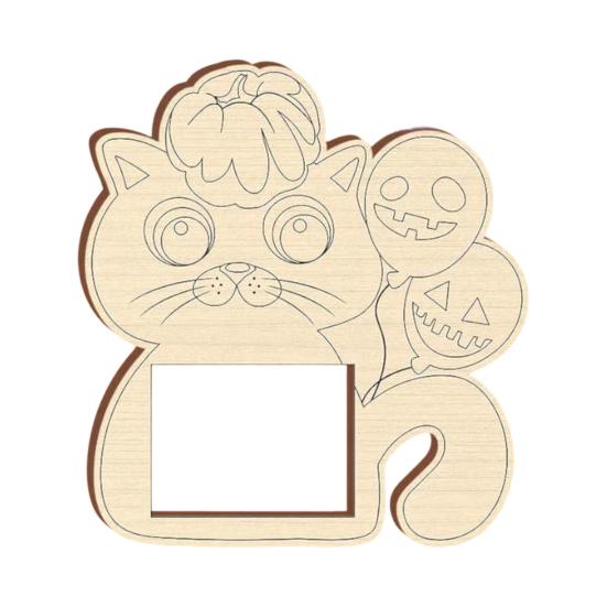 Customizable Wooden Picture Frame Pumpkin DIY Photo Frame, Halloween for Kids Crafts, Arts And Crafts Children Unfinished Hollow Decor Party Tabletop