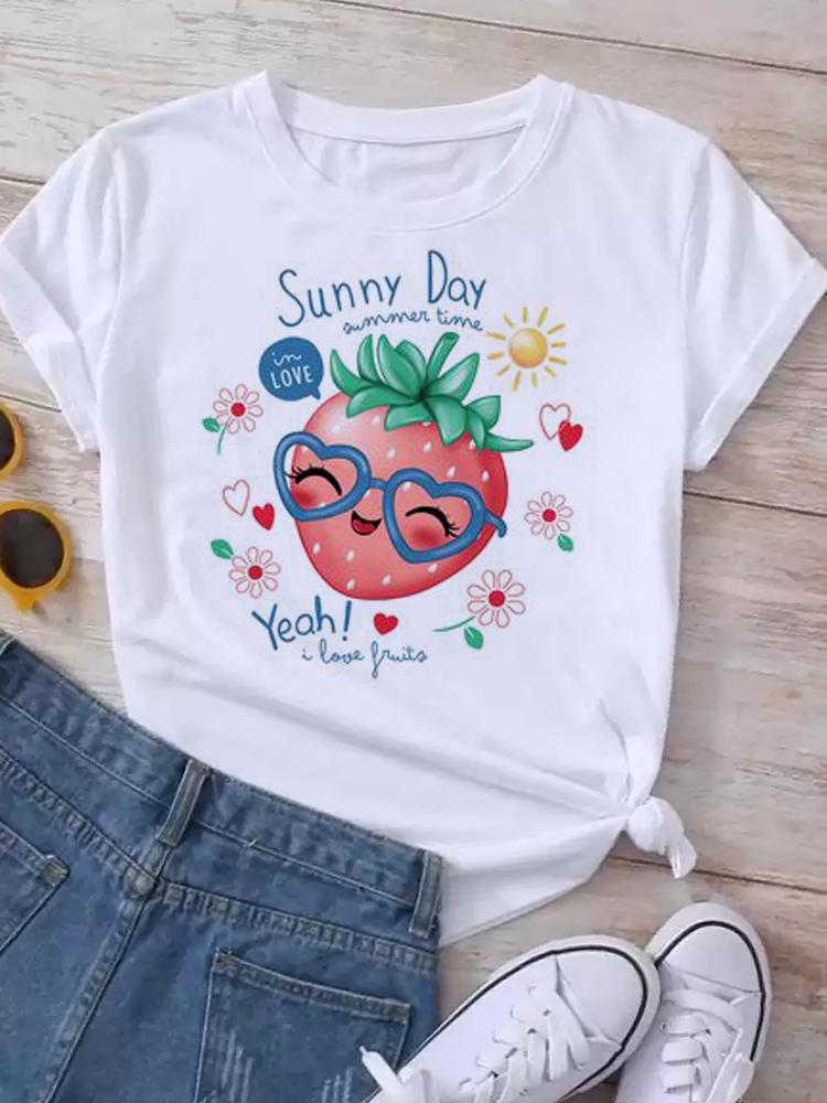 Maycaur Новая женская белая футболка Мода Лето Принт букв Короткий рукав Футболка Харадзюку Уличная одежда Топы Женская футболка Футболки