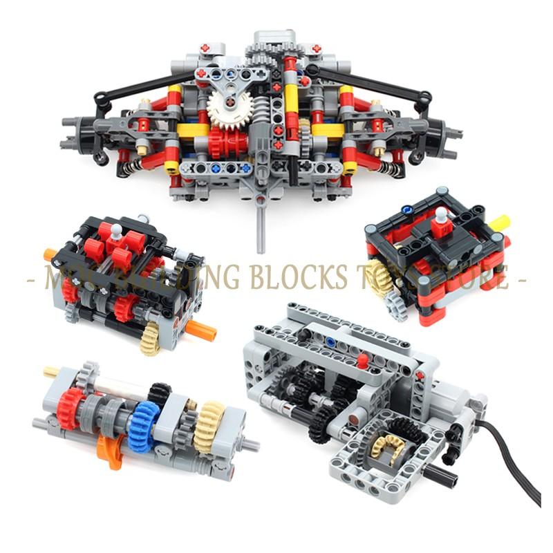 Высокотехнологичные MOC Кирпичи Скоростная Коробка Передач Система Подвески Строительные Блоки Автомобильная Трансмиссия Машинерия DIY Сборные Игрушки