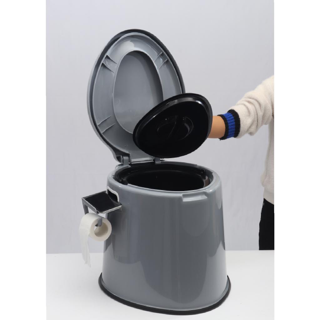 Portable Camping Toilet Composting Potty Lugable Loo For Kids Adults Bucket Seat With Removable Paper Holder