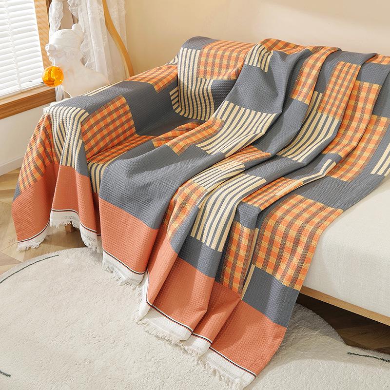 Чехол и подушка для дивана с противоскользящим покрытием в стиле бохо - для круглогодичного использования