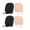4pcs Exfoliating Gloves Dead Skin Removing Shower Body Scrubber Gloves for Home Spa Black and
