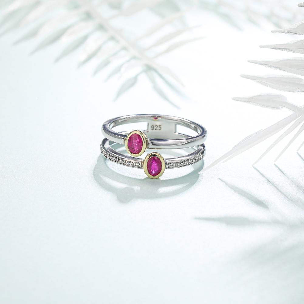 GZ ZONGFA Оригинальные кольца из стерлингового серебра 925 пробы для женщин с натуральным рубином и бриллиантами 0,5 карата, драгоценные камни, 10-каратное золото, роскошные свадебные украшения