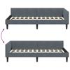 Corner Bed Frame with Headboard Dark Grey 100 cm x 200 cm Velvet