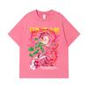 275 GSM Washed T-shirts 100% Cotton Demon Slayer V19 Tanjiro Print Unisex Heavy Cotton T Shirt