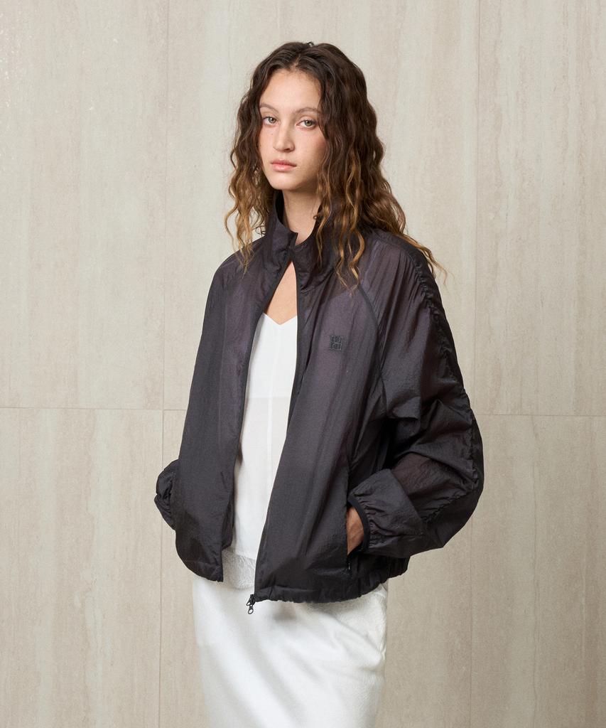Re Rhee Sheer Windbreaker Jacket Black