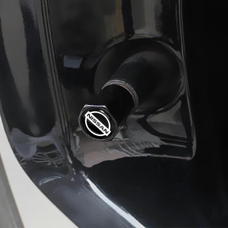 4 шт. Колпачки для вентилей колес автомобиля, на болтах, с логотипом, автомобильные аксессуары для Nissan Qashqai X J10 J11 Trail Tiida Teana Skyline Juke X-trail Almera
