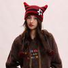 Y2K Slouchy Knitted Beanies Star Woolen Hat Cute Cat's Ears Knitted Hat  Cycling