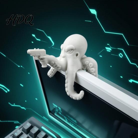 Коллекционные морские обитатели 3D-печатная фигурка осьминога Милая скульптура животного для украшения офисного стола Декор для монитора компьютера Настольное украшение,