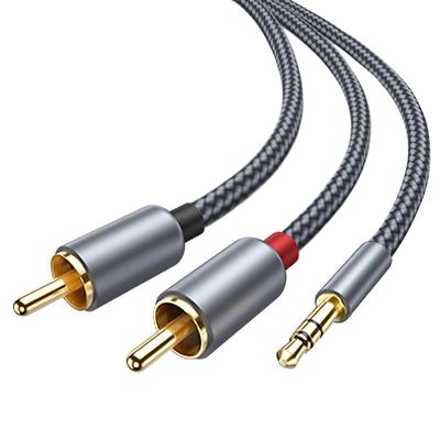 Аудиокабель RCA 3,5 мм с разъемом 2 RCA, мужской разветвитель, Aux-кабель для усилителей ТВ-приставки, DVD-ПК, динамик