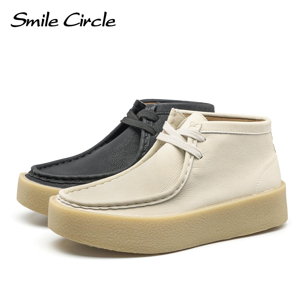 Женские туфли на плоской подошве на массивном каблуке, толстые туфли на шнуровке с круглым носком, модная удобная женская повседневная обувь