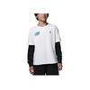 Color Block Letter Print Simple Round Neck Long Sleeve T-Shirt Kids Tops White HQ7109-100