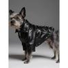 Punk Style Dog Faux Leather Jacket Rivet Decor Lapel Zipper Design Cool Motorcycle Coat Spring Autumn Pet Outfit for Medium Dogs