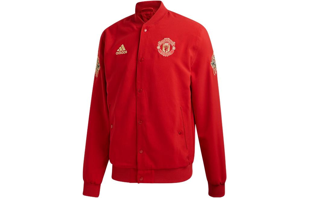 Adidas MUFC Jackets Men's Red Baseball Collar Moderate Other GD4386