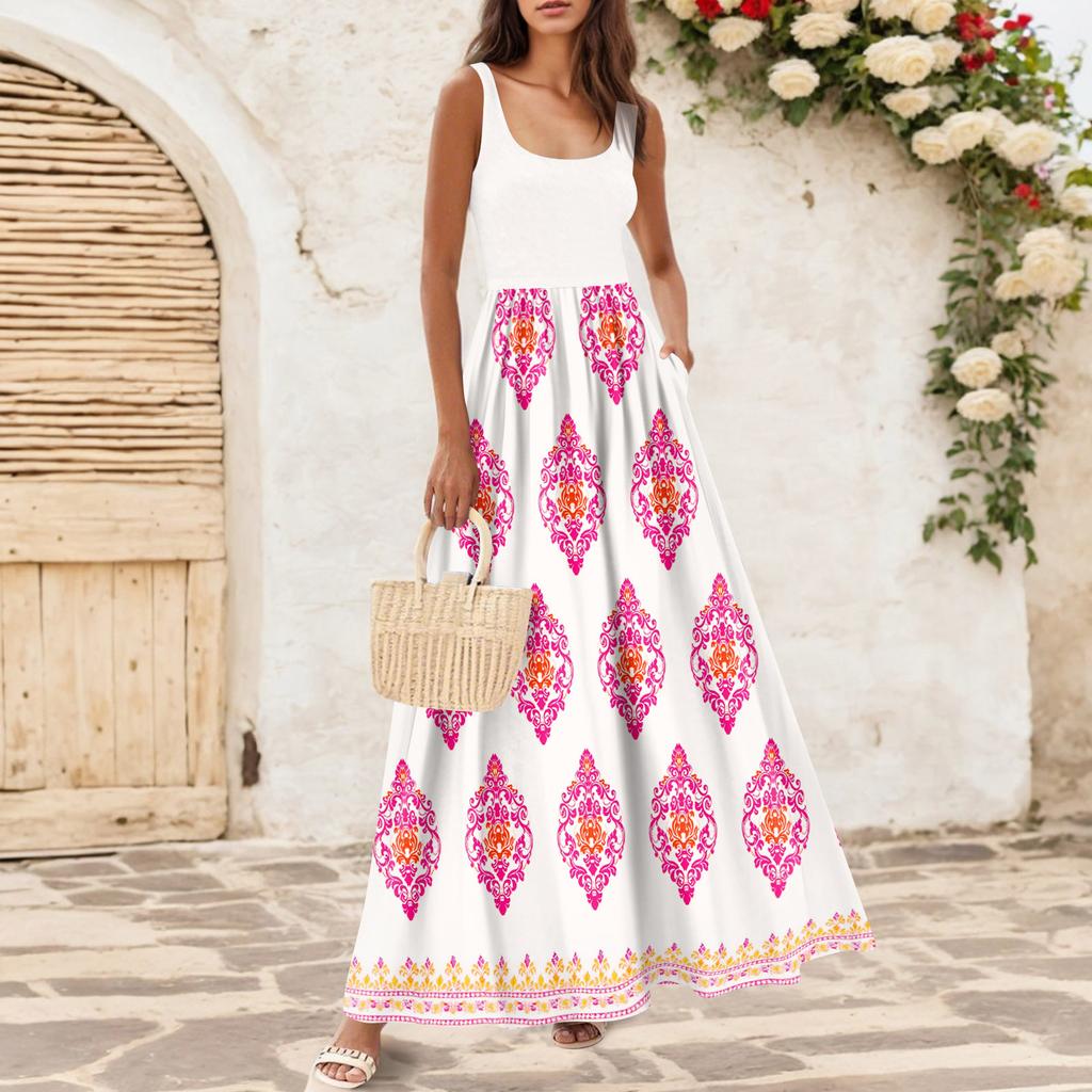 Women's Flowing Dresses Women's Summer Dresses Casual Long Dresses Cute Floral Long Dresses