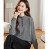 Srcr Women's 100% Wool Semi-High Collar Knit Sweater
