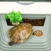 With Basking Island Detachable Plastic Reptile House Reptile Habitat Turtle Tank Turtle Feeding Box
