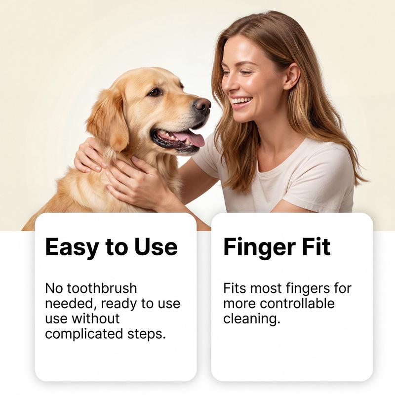 Pet teeth cleaning finger cover wipes, gentle cleaning, fresh breath cleaning teeth, cat and dog dental care