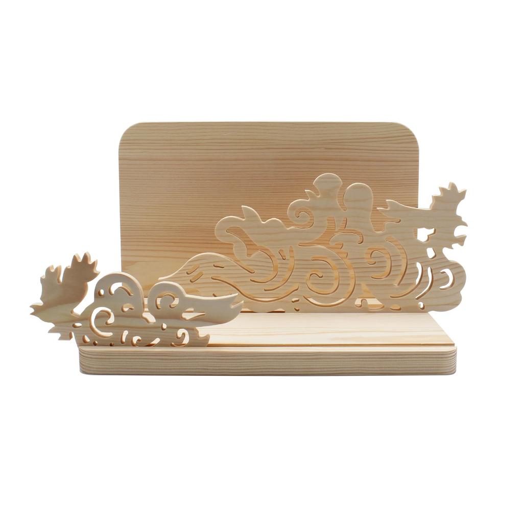 Shinto altar, amulet stand, wall-mounted, with relief carvings of a three-legged bird, auspicious clouds, and the moon, suitable for ancestral shrines