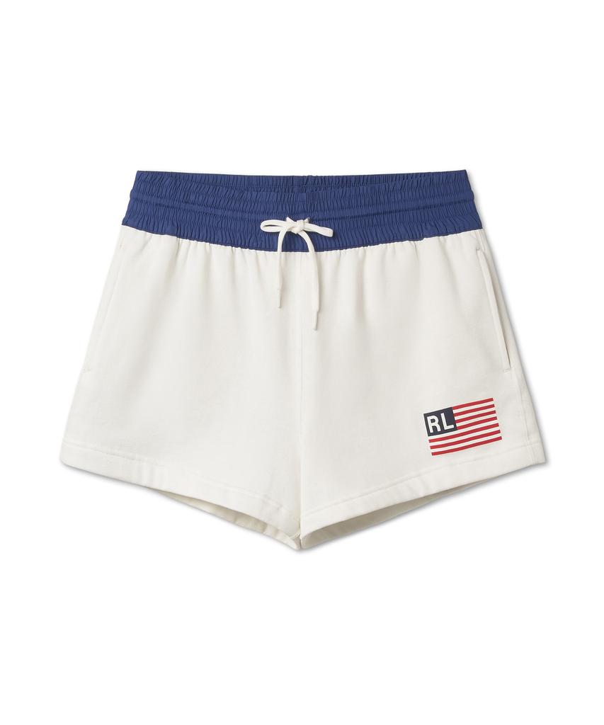 Шорты с drawstring POLO RALPH LAUREN с флисовой подкладкой и логотипом-флагом W - Цвет: Белый 'Deckwash'