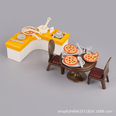 Имитация сцены Миниатюрная мебель Кухня Пицца Кукольный домик Еда Игра Дети Игровой домик Игрушки
