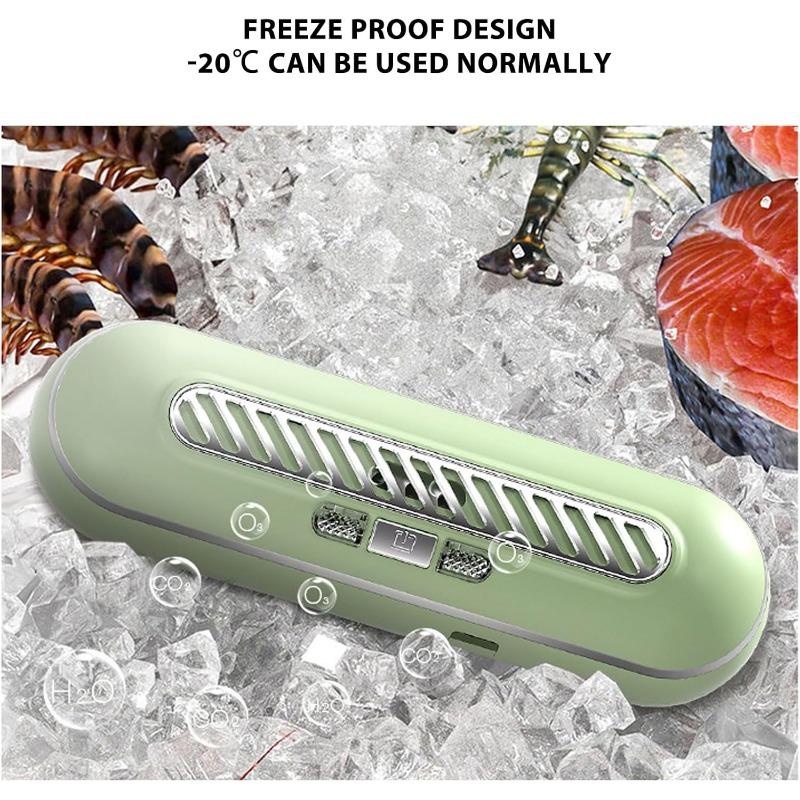 Refrigerator Deodorizer - 1200mAh USB Rechargeable Portable Anti-Freeze Air Purifier for Fridge, Closet, Shoe Cabinet, and Car