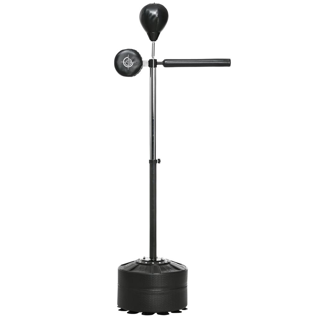 Adjustable Speed Bag, Boxing Bag, with Stand, Reflex Bar, Punching Pad, Black