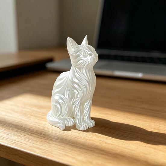 3D-печатные фигурки кошек, Современные художественные украшения для любителей кошек, Художественная скульптура кошки на устойчивом основании для прихожей дома