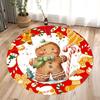 Пряничный человечек Круглый коврик С Рождеством Спальня Кухня Мат В помещении Напольный акцент Ванная Гостиная Дом Ковры