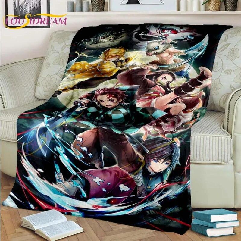 Одеяло японского аниме «Убийца демонов», мультяшное одеяло Tomioka Giyuu, одеяло, чехол на стул, одеяло, кровать, диван, покрывало, вентилятор, подарок
