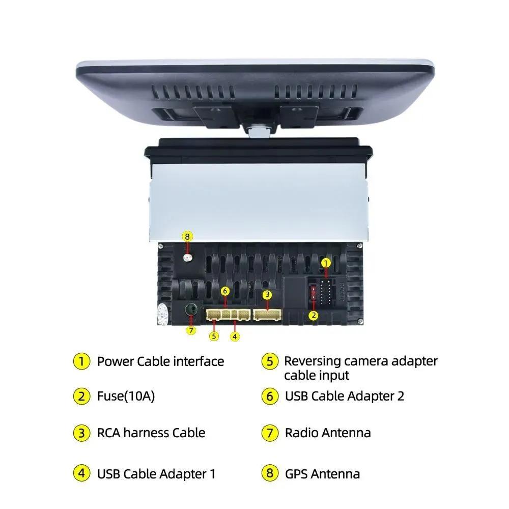 10.1"Android 1 DIN Autoradio Car Radio GPS for Universal Car Stereo Video Multimedia Player USB with Rotatable Screen Carplay