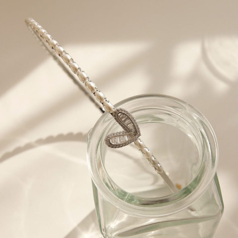 J.Lauren Жемчужное Кубическое Сердце Тонкая Повязка для Волос H01139