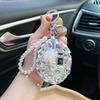 Crystal Glass Mirror Keychain Diy Finished Portable Makeup Mirror Bag Pendant Gift Wholesale Source Yiwu