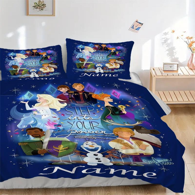 Custom Frozen Magic Bedding 3 Piece Set HD Print Duvet Cover Pillowcases for Teens Adult Bedroom Decoration