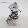 Dog clothes autumn winterheattech high collar sweet schnauzer teddy bichon small dog pet stripes bottom shirt
