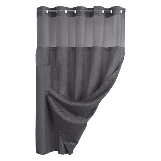 Yousheng Вафельная занавеска для душа со съемной подкладкой и кнопками, водонепроницаемая двухслойная моющаяся занавеска для кухни, занавеска для окна в спальне