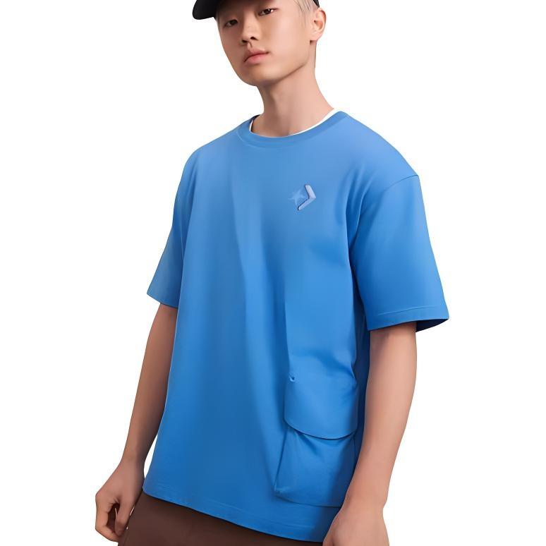 Converse Summer Drink Pocket T-Shirt Asia Sizing 'Blue' Men's 10027225-A03