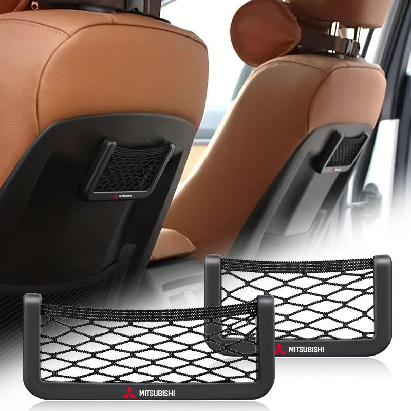 1/2Pc Car Net Bag Phone Holder Storage Net Box Pocket Organizer for Mitsubishi Pajero Outlander XL Montero Lancer Center Hub Cap