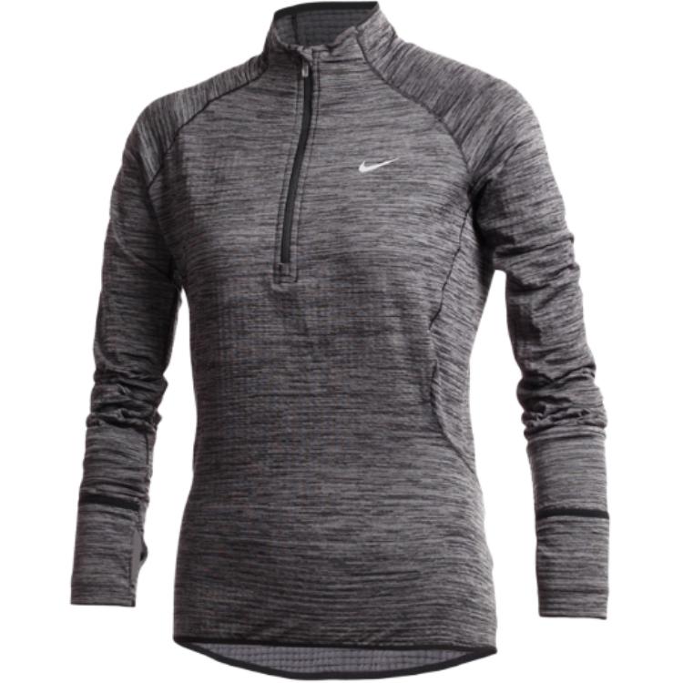 Nike Женская футболка Element Sphere с молнией 1/2, воротником-стойкой, длинным рукавом и рукавами реглан, топ 686964-010