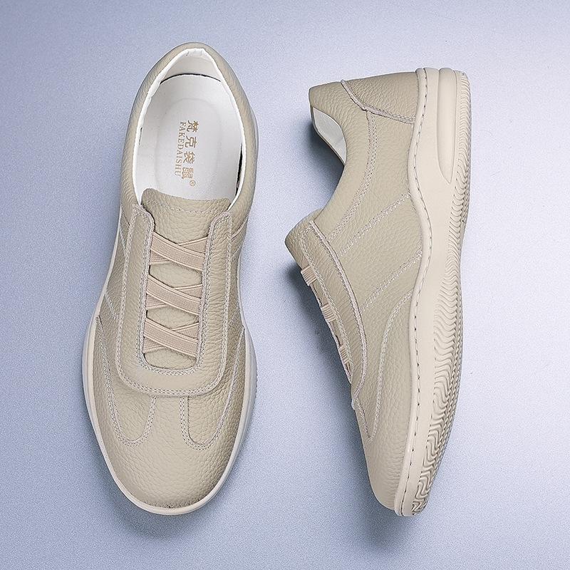 The first layer of cowhide men's casual shoes, genuine leather breathable men's leather shoes, foot cover, white shoes, men's shoes