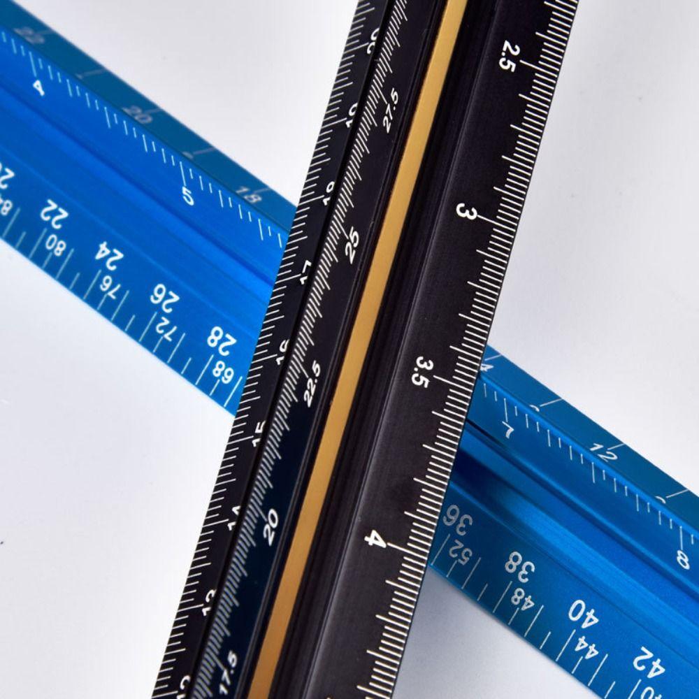 Metal Triangular Ruler Stationery Design Ruler Multi-functional Measuring Tools Architect Engineer