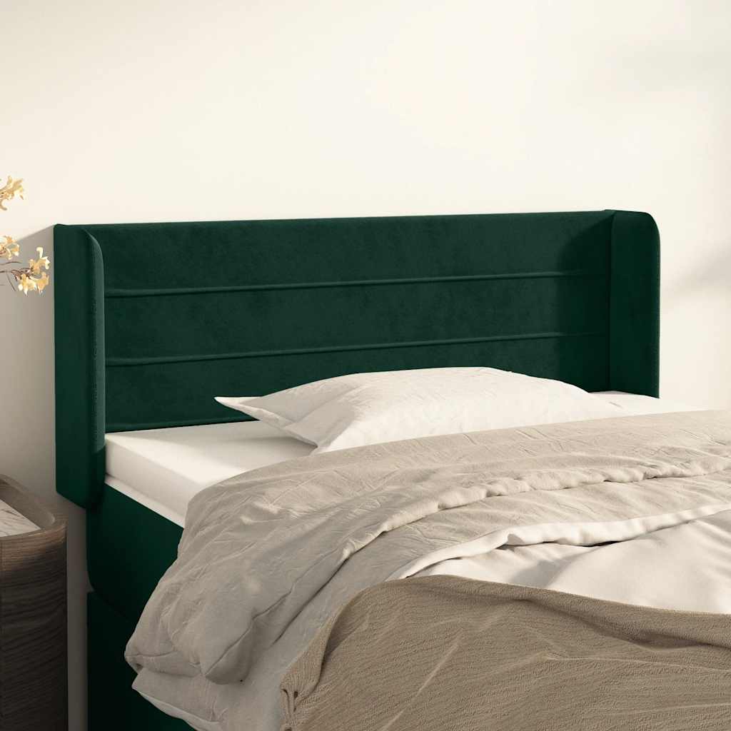 Headboard with Ears Dark Green 103 x 16 x 78 88 cm Velvet