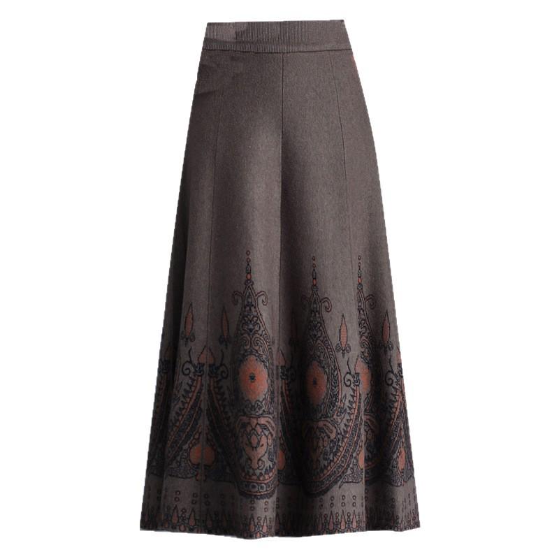 Женское стильное вязаное шерстяное платье с ниспадающей юбкой А-силуэта миди, новинка Осени/Зимы 2025